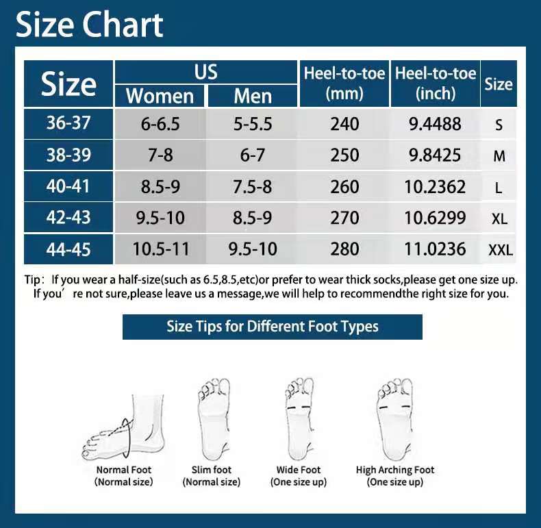 Slippers Size Guide